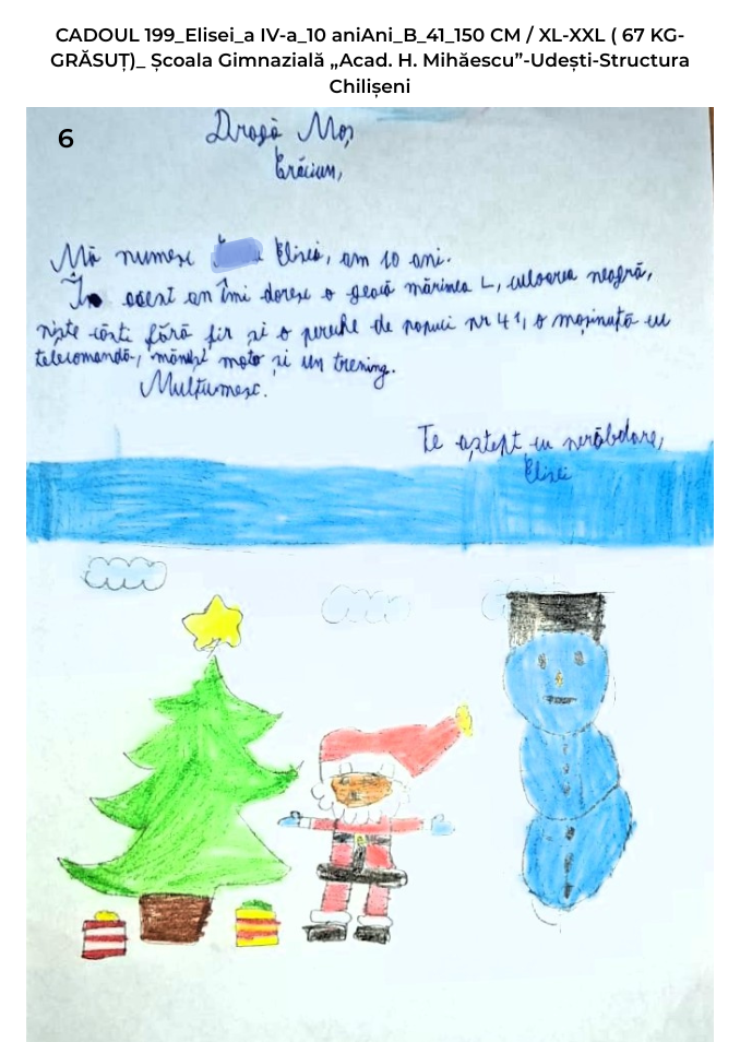 CADOUL 199_Elisei_a IV-a_10 aniAni_B_41_150 CM / XL-XXL ( 67 KG-GRĂSUȚ)