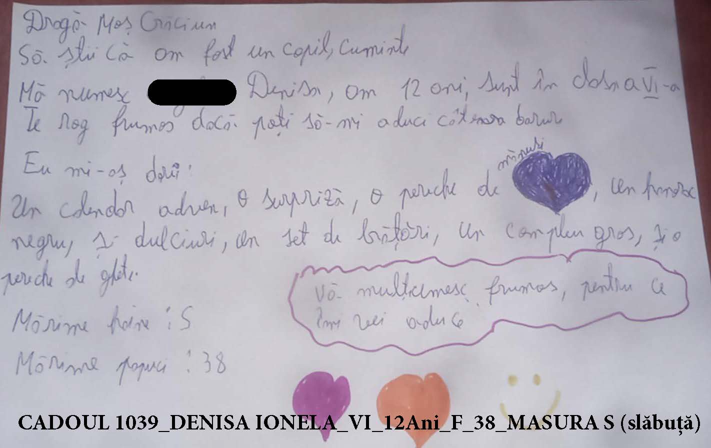 CADOUL 1039_DENISA IONELA_VI_12Ani_F_38_MASURA S (slăbuță)